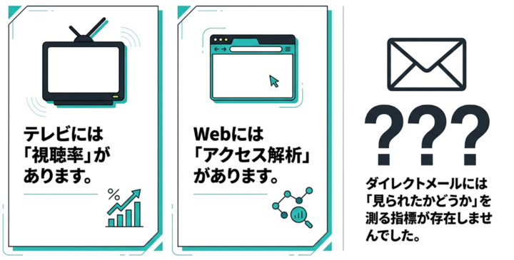 ダイレクトメールには「見られたかどうか」を図る指標が存在しません